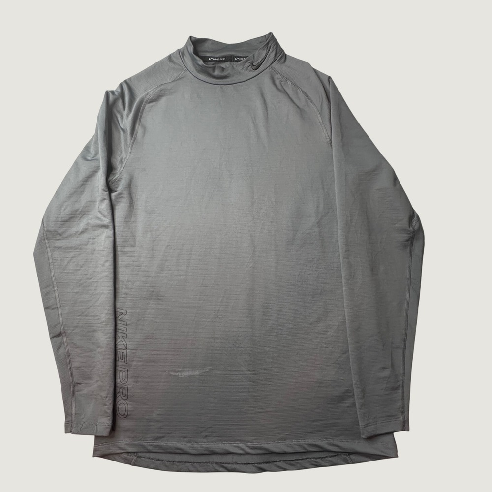 Nike Base Layer Mens XL DQ6607-068 Grey Mock Neck Long Sleeve Dri-FIT Slim Fit
